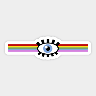 eye rainbow stripe Sticker